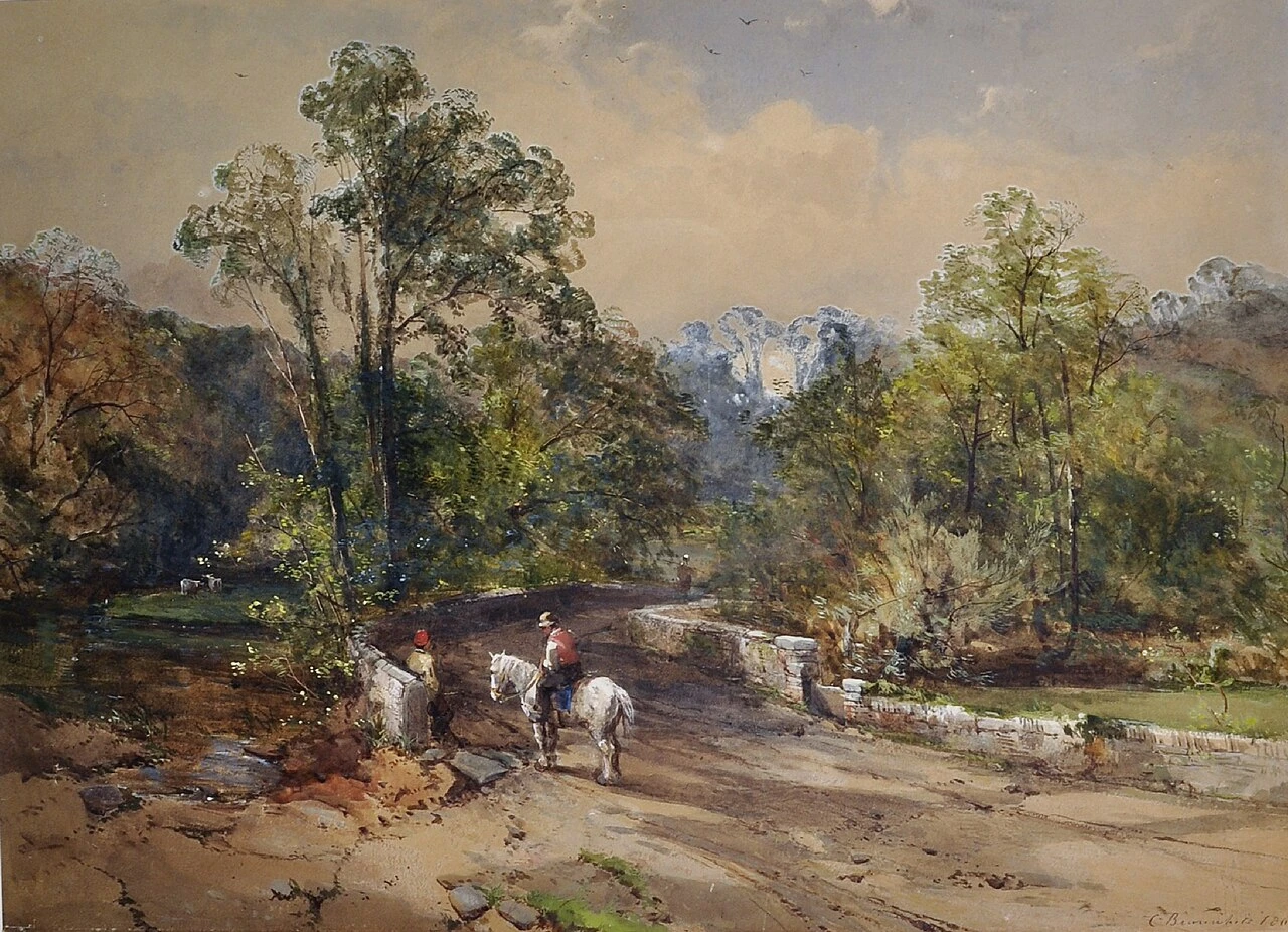 1851-Charles Brooke Branwhite - Ponte di Wickham, Stapleton, vicino a Bristol